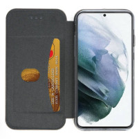 Луксозен кожен калъф тефтер ултра тънък Wallet FLEXI и стойка за Samsung Galaxy S21 G991 златист 